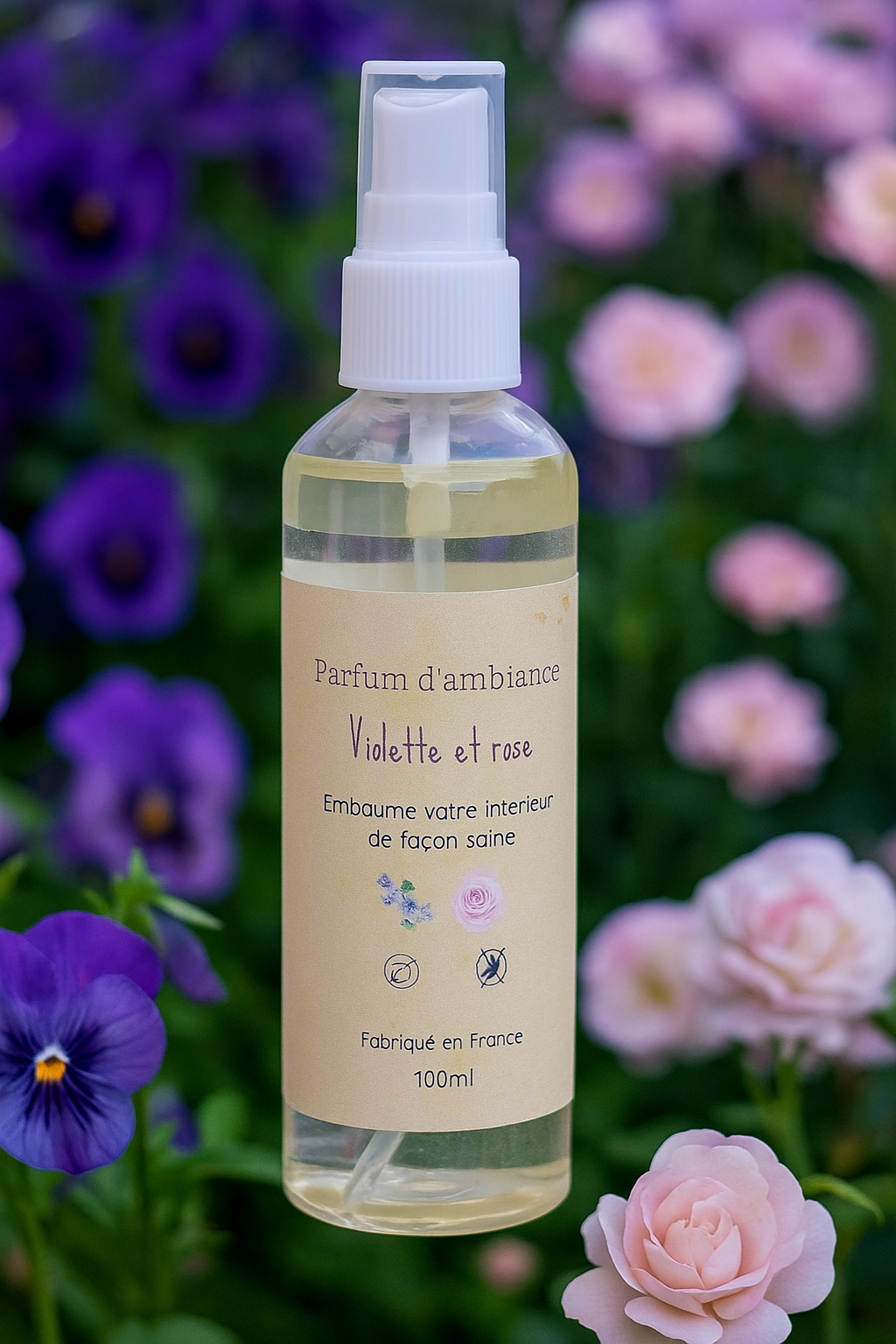 Spray sans alcool, Violette et rose